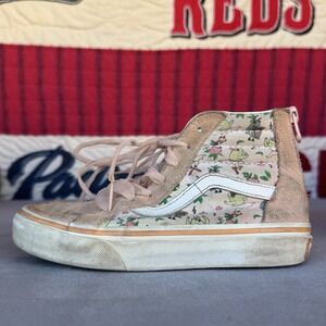 Size 13.5c - Vans Sk8 Hi Zip Girls Sneaker Shoes Frog Frolic Tropical Peach